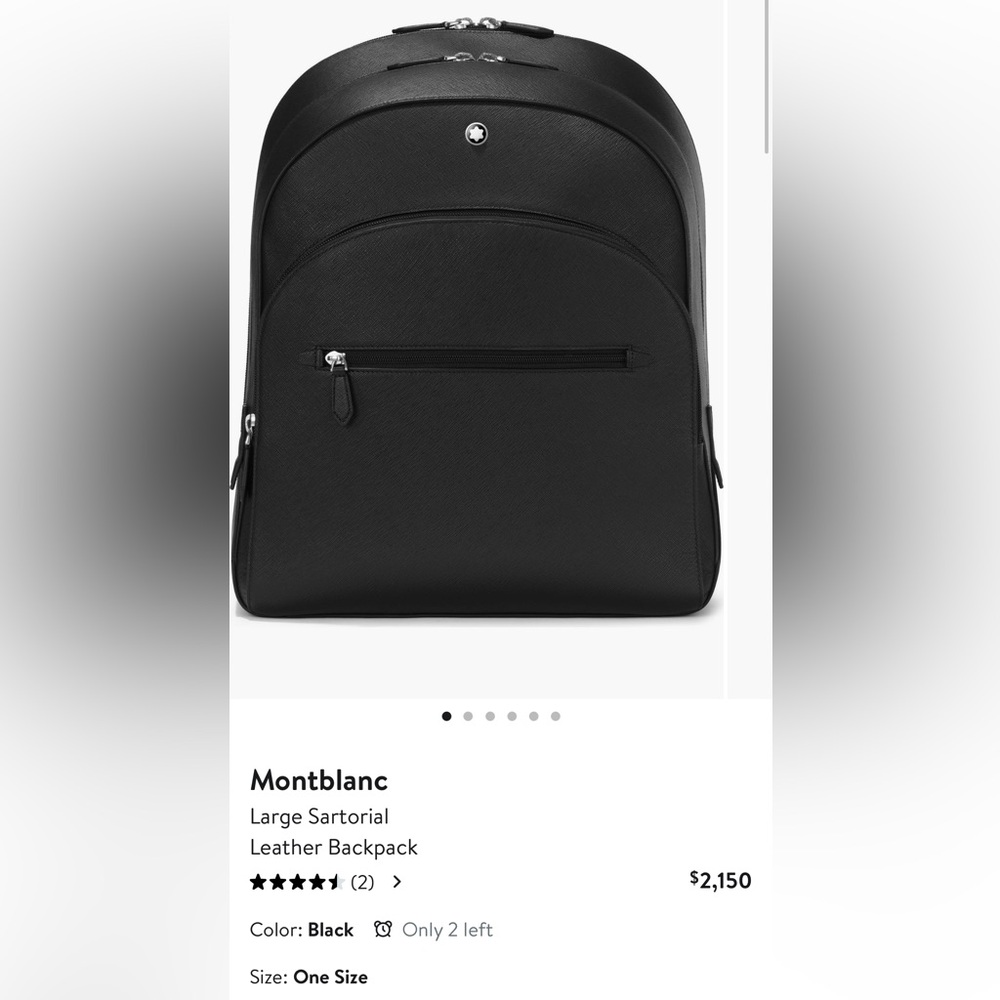 Montblanc Black Leather Backpack